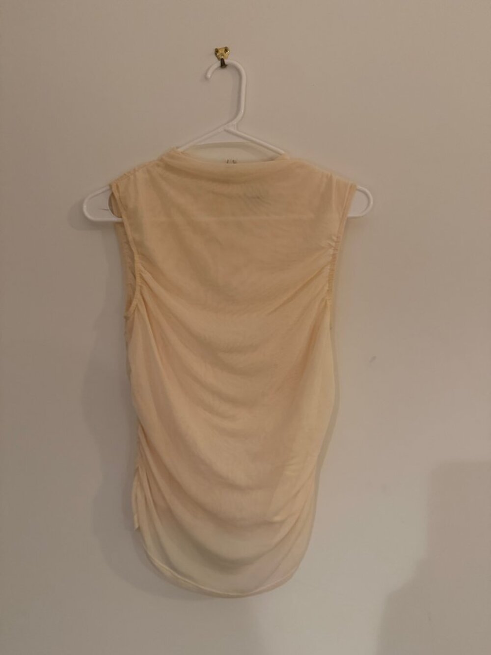 Miaou Cream Mesh Sleeveless Top — Size M